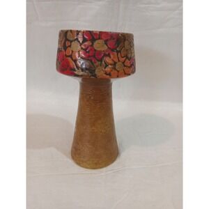 Rosenthal Netter Ceramic Candle Holder Pedestal MCM Floral Design Italy 67/5A